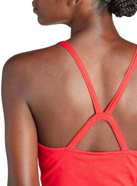Top Adidas Stripe Rosso per Donna