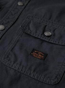 Camicia da lavoro Superdry Workwear Navy per uomo
