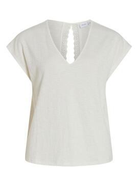 Top Vila Visyma Beige per Donna