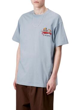 Maglietta Carhartt Crab Paint blu per uomo.