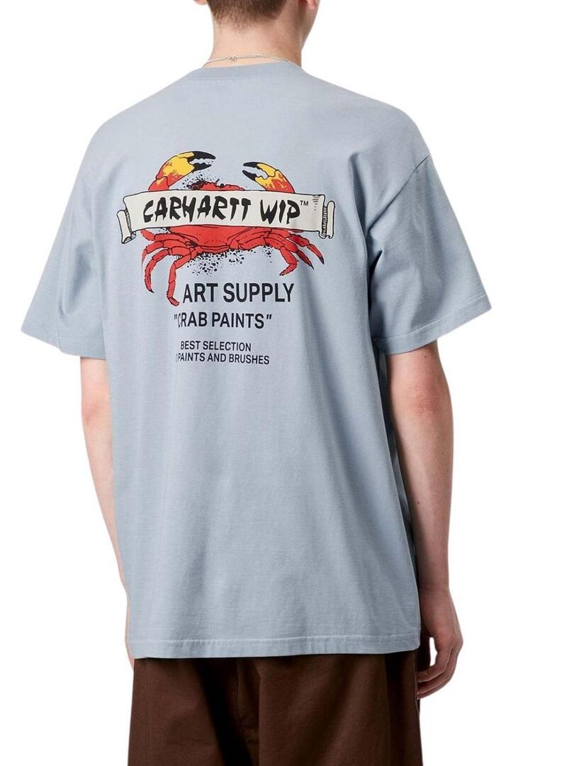 Maglietta Carhartt Crab Paint blu per uomo.