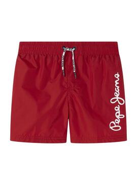 Costume da bagno Pepe Jeans logo swimshort rosso per bambino