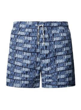 Costume da bagno Pepe Jeans Logo all over blu per bambino