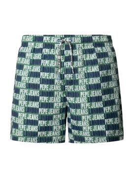 Costume da bagno Pepe Jeans Logo Allover verde per bambino