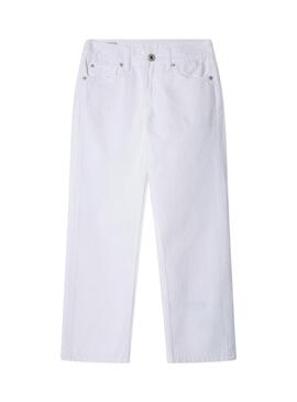 Pantaloni Pepe Jeans Straight bianchi per bambina