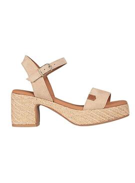 Sandali Popa Beliche in camoscio beige per donna