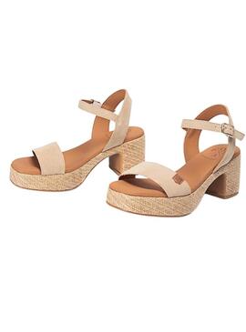 Sandali Popa Beliche in camoscio beige per donna