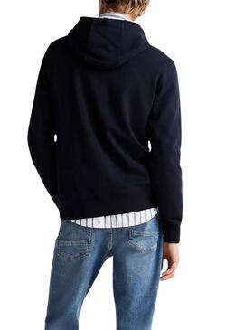 Felpa con cappuccio Tommy Hilfiger Essential blu marino per uomo.