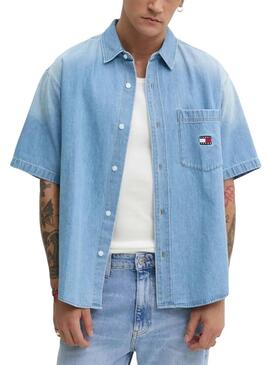 Camicia Tommy Jeans Crest Denim per uomo