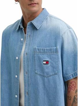 Camicia Tommy Jeans Crest Denim per uomo
