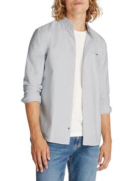Camicia Tommy Jeans Stripe Oxford blu per uomo