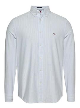 Camicia Tommy Jeans Stripe Oxford blu per uomo