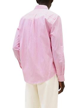 Camicia a righe rosa Tommy Hilfiger per uomo.