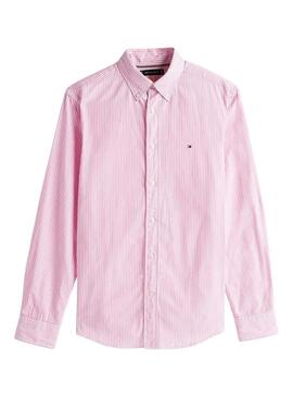 Camicia a righe rosa Tommy Hilfiger per uomo.
