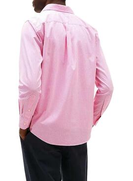 Camicia Tommy Hilfiger a quadri rosa per uomo