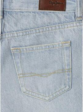 Shorts Pepe Jeans A-Line in denim blu per bambina.