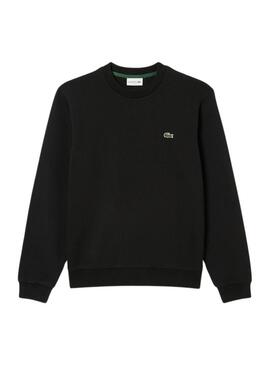 Felpa nera con logo Lacoste per uomo