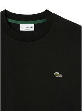 Felpa nera con logo Lacoste per uomo
