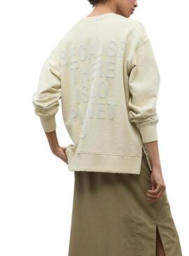 Felpa Ecoalf Storm beige per donna
