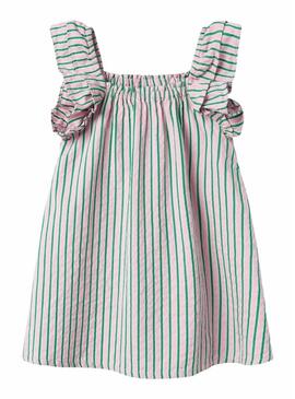 Abito Name It Filone a righe rosa per bambina.