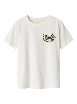 Maglietta Name It Makai Jaws beige regolare per bambini