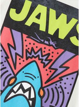 Maglietta Name It Makai Jaws beige regolare per bambini
