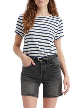 Maglietta Levis Margot a righe bianche e blu per donna