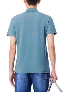 Maglietta Polo Lacoste Basic a righe blu per uomo