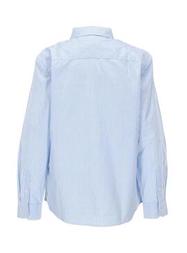Camicia Tommy Jeans a righe blu e bianche per donna