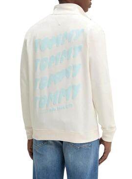 Felpa Tommy Jeans Bubble beige per uomo