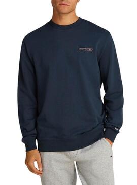 Felpa Tommy Jeans Graphic blu scuro per uomo