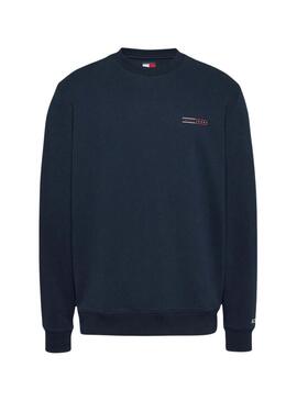 Felpa Tommy Jeans Graphic blu scuro per uomo