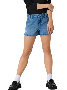 Shorts in denim Only Kogcomet a gamba larga blu per ragazza.