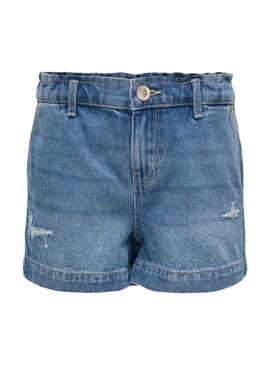 Shorts in denim Only Kogcomet a gamba larga blu per ragazza.