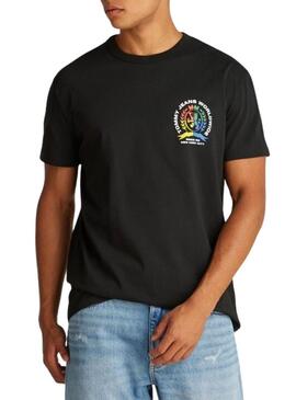 Maglietta Tommy Jeans 4CLR nera per uomo