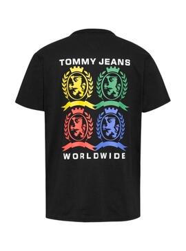 Maglietta Tommy Jeans 4CLR nera per uomo