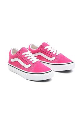 Scarpe da ginnastica Vans Old Skool rosa per ragazza.