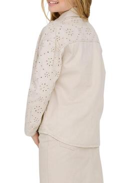 Giacca Only Kids Crochet beige per bambina