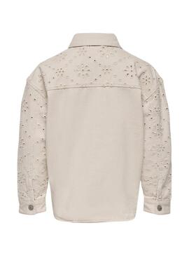 Giacca Only Kids Crochet beige per bambina