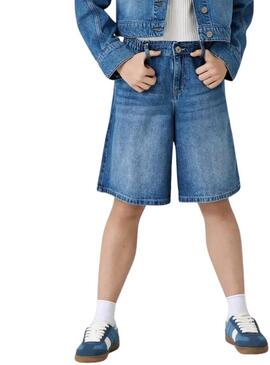 Pantaloncini solo per bambini Kogcomet Wide Long in denim per ragazze