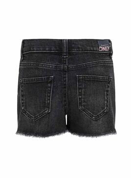 Shorts solo per bambini Kogrobyn in denim nero per ragazze