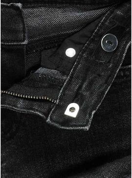 Shorts solo per bambini Kogrobyn in denim nero per ragazze