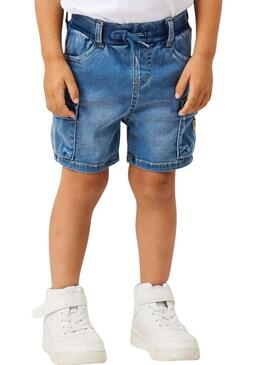 Bermuda Name It Ben Baggy in denim blu per bambina