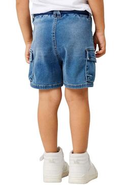 Bermuda Name It Ben Baggy in denim blu per bambina