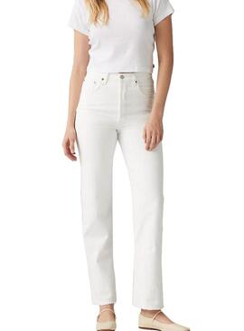 Pantaloni in denim Levis Ribcage bianchi da donna