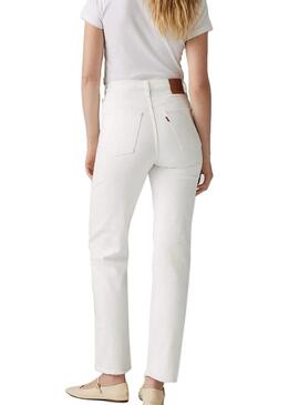 Pantaloni in denim Levis Ribcage bianchi da donna