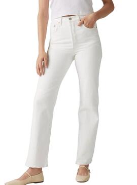 Pantaloni in denim Levis Ribcage bianchi da donna