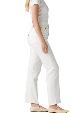 Pantaloni in denim Levis Ribcage bianchi da donna