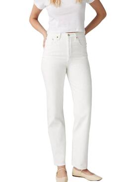 Pantaloni in denim Levis Ribcage bianchi da donna