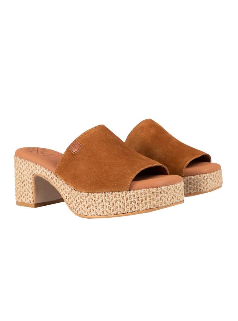Sandali Popa Dilton in camoscio marrone per donna